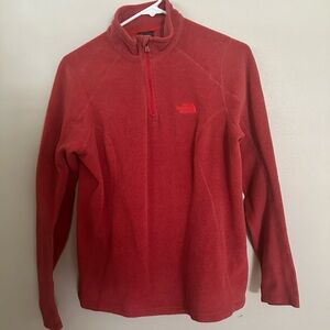 North face, Size M, Red, 1/4 zip Fleece